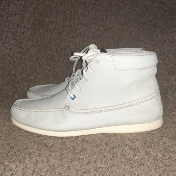 CAMPER X LOREAK MENDIAN-Moccasin Boot-Light Gray Leather-Sz 38-Near Mint-RARE-HT - Picture 2 of 8